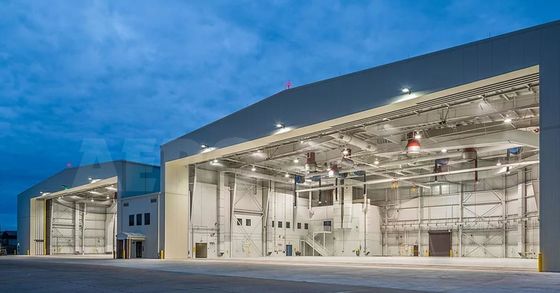 Helikopter Prefabrikasi Struktur Baja Hangar Hangar Pesawat Portable Modular
