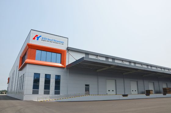 Tahan Badai Bangunan Kerangka Baja Prefabrikasi Gudang Logam Hangar Kantor