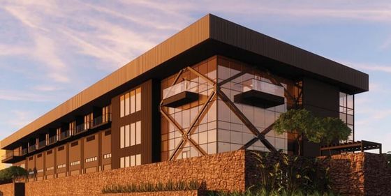 Q235B Q355B ASTM A36 Bangunan Baja Bertingkat Berbagai Ruang Pameran Struktur Baja Prefab