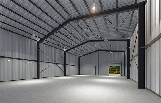 Kerangka Baja Prefabrik Gedung Konstruksi Bangunan Logam Kit Struktur Baja Workshop