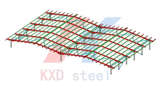 Baja prefabrikasi untuk gudang logam industri multi span