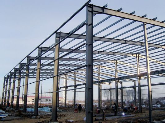Alkyd Painting Metal Konstruksi Bangunan Custom Prefabricated Steel Workshops