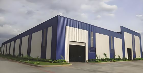 Bangunan Kerangka Baja Komersial yang dapat disesuaikan Bangunan Hangar Logam Dengan Pintu Geser