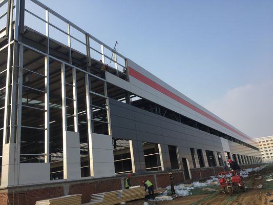 Desain Disesuaikan DIP Galvanis Frame Industrial Shed Prefab / Prefabrikasi Struktur Baja Gudang