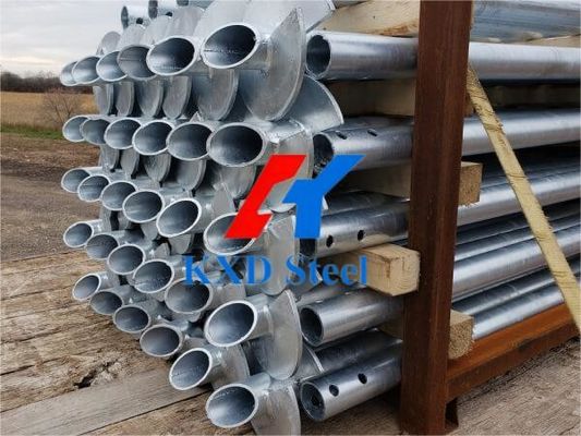 Hot Dip Galvanized Prefab Steel Ground Pile Foundation System Screw Helical Anchor Bolt