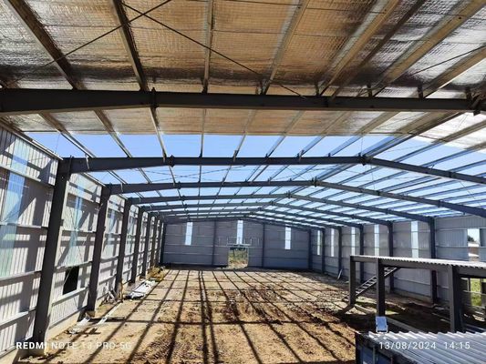 Arsitektur Dirancang Prefab Struktur Baja Frame Gudang Gempa