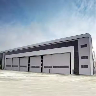 Struktur Baja Industri Pesawat Teleskop Hangar Pintu Geser Pesawat Hangar Bangunan Logam Prefabrikasi