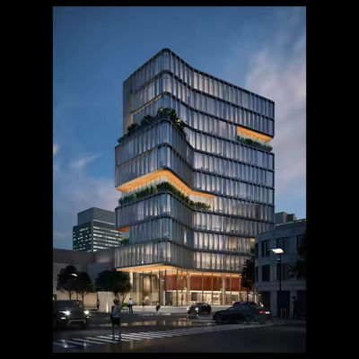 Bingkai Baja Galvanis Bertingkat Tinggi Bangunan Kantor Hotel Sistem Gudang Modern