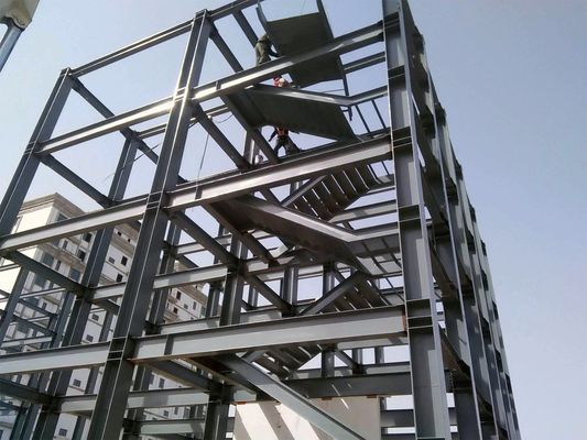 3-5 Lantai Kerangka Baja Prefabrik Kantor Gudang Pusat Perbelanjaan Bangunan komersial