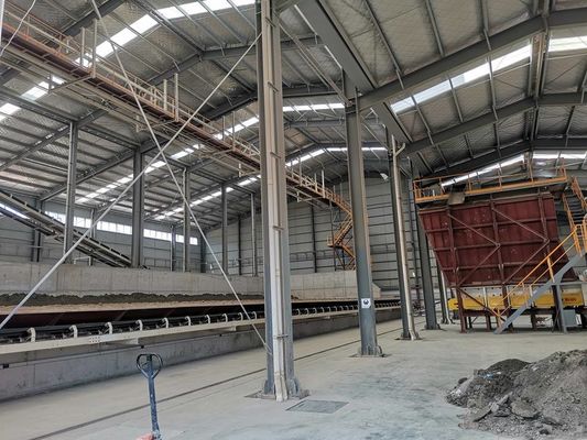 Bangunan struktur baja berbentuk H yang digulung panas untuk gudang logistik